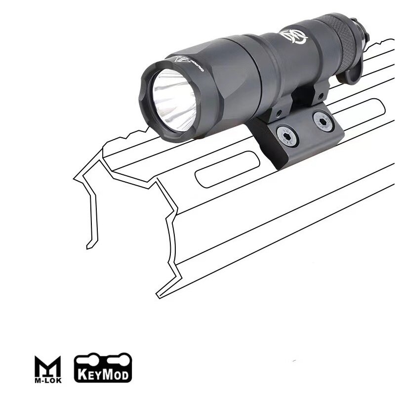 Scout Light Side Mount DD CNC Keymod M-LOK Rail for SF M300 M600 Tactical Flashlight Base Mounts Hunting Accessories