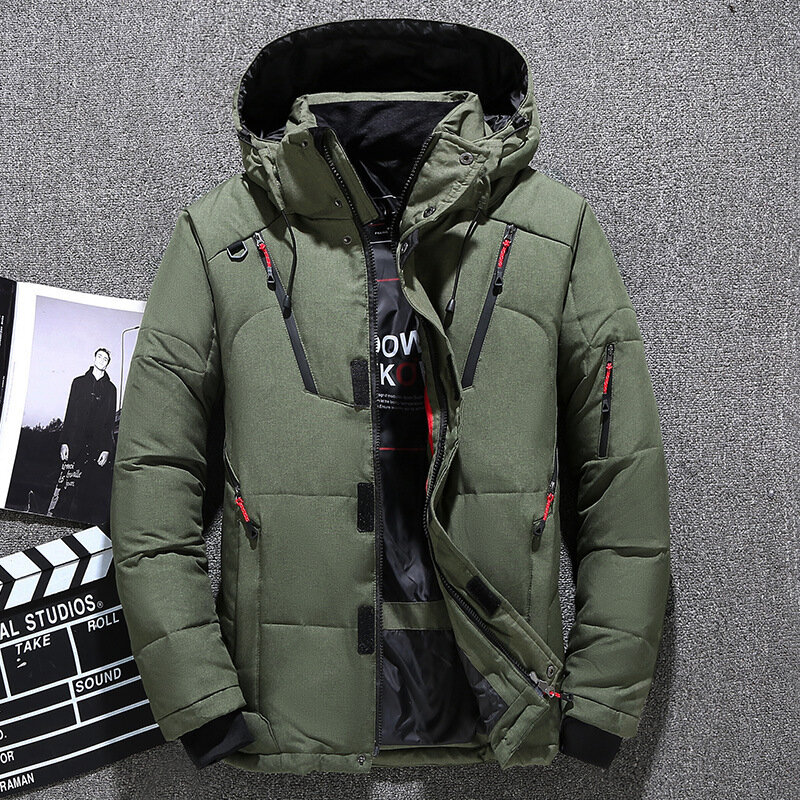 2023 Mens White Duck Down Jacket Warm Hooded Thick Puffer Jacket Coat Male Casual High Quality Overcoat Thermal Winter Parka Men