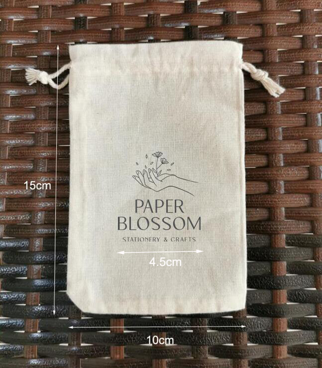 500 pezzi Logo personalizzato 10x15cm sacchetti di cotone naturale sacchetti con coulisse stampati con Logo di colore grigio
