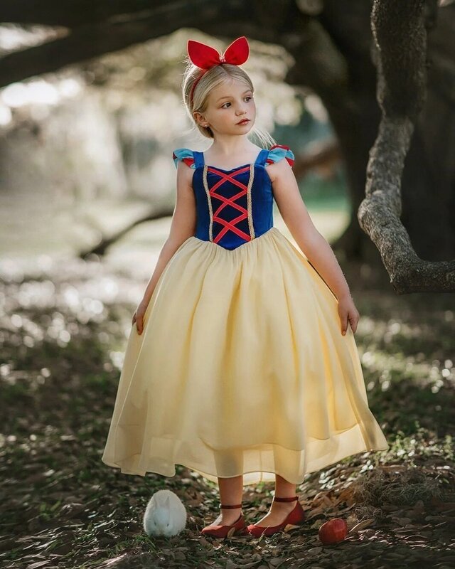 Vestido de Blancanieves Grace para niñas pequeñas, traje de juego de rol de Disneyland, vestido informal de princesa, batas suaves y cómodas, Verano