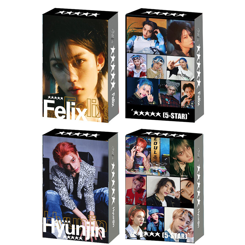 Tarjetas LOMO MAXIDENT para niños, tarjetas fotográficas de 5 estrellas, álbum de colección de Kpop Stray Kids, Felix, Hyunjin Solo, regalo para fanáticos, 55 piezas por juego