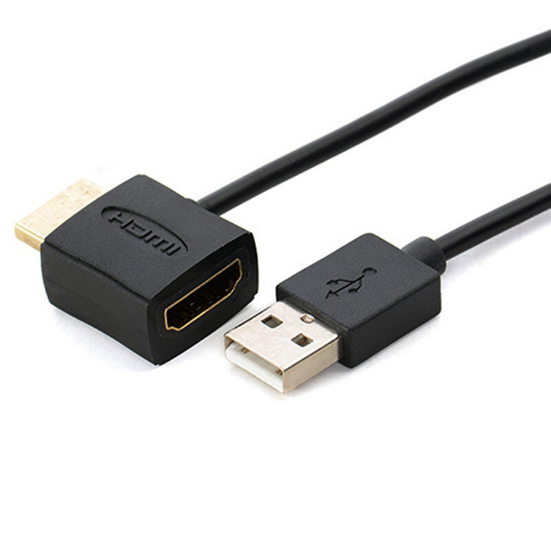 50cm USB 2.0 HDMIオス-メスアダプター拡張電源コネクタケーブル