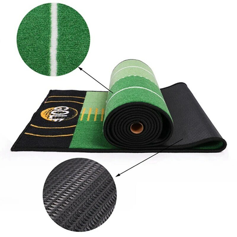 Indoor Golf Putting Training Mat, lavável, anti-derrapante, verde, prática