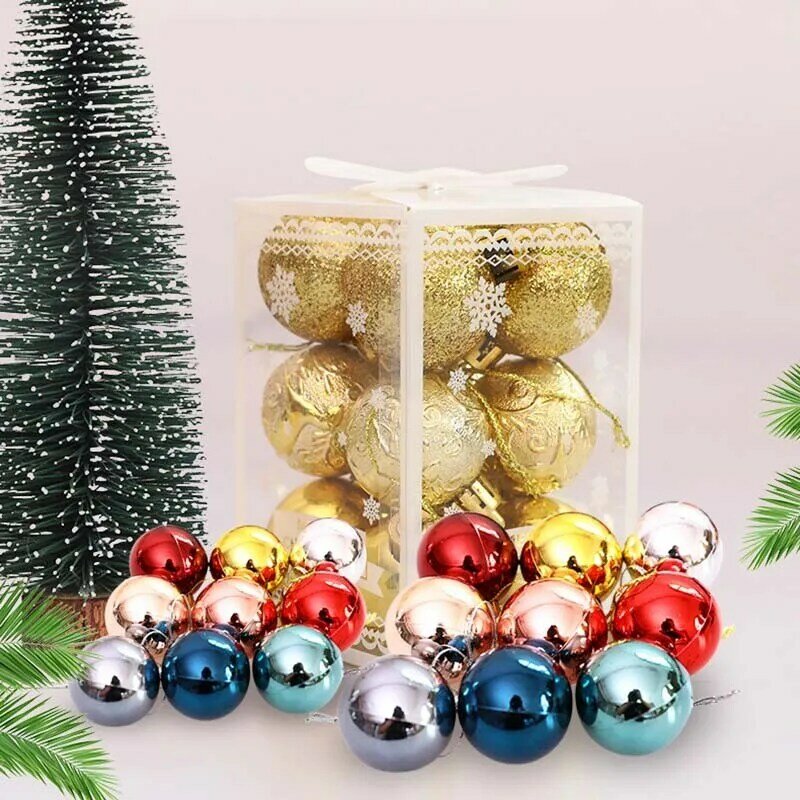 12 sztuk bombki świąteczne ozdoby świąteczne ozdoby złoto srebro wisząca kula ozdoba choinkowa nowy rok Home Decor