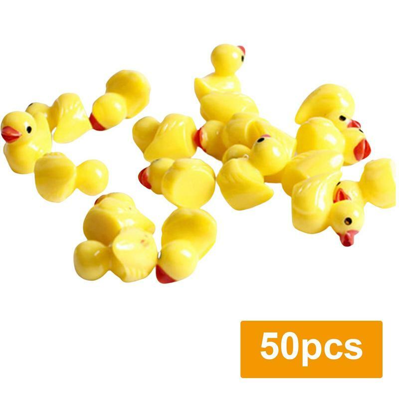 Figuras de pato amarillo de resina a granel, Mini patos, adornos de casa de muñecas, jardín, casa de muñecas, accesorios de pato, Navidad, bebé
