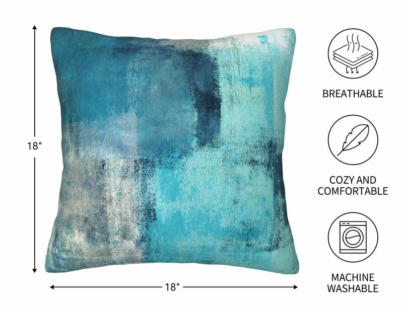 Square Throw Pillow Case with Zipper for Sofa,Abstract Art Painting,Zippered,Modern Decorative Cushion Cover,Super Soft, 2 Packs