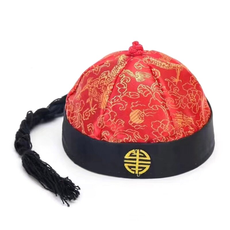 Cappello della dinastia cinese Raso Cappello cinese TangSuit per festa Cappello orientale per matrimonio tradizionale cinese