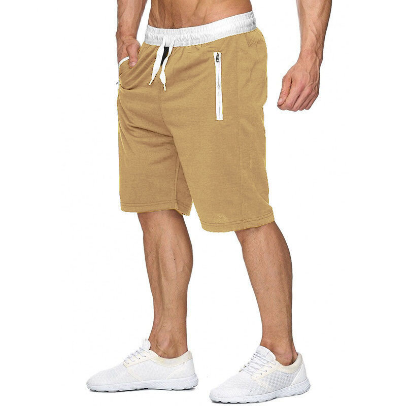 Pantalones deportivos de algodón para hombre, pantalón corto informal holgado con bolsillo y cremallera, talla grande, a la moda, de cinco puntos, novedad de verano