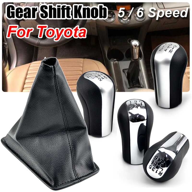 Gear Shift Knob Lever Shifter, Stick Gaiter, Capa de inicialização para Toyota Corolla 1998-2003, AYGO Verso, RAV4, YARIS VITZ, 5 velocidades, 6 velocidades