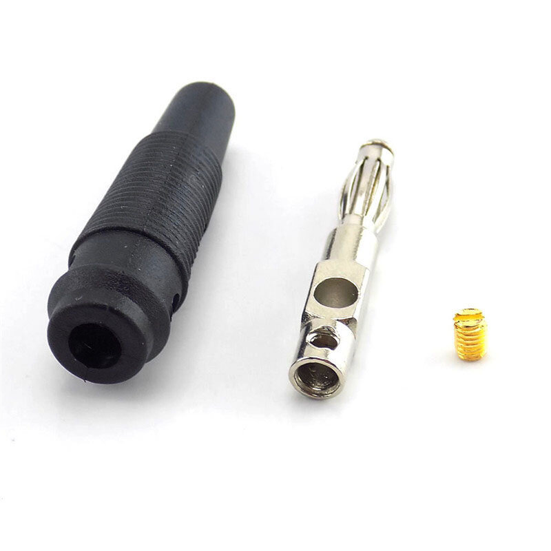 4Mm Rode Zwarte Bananenstekker Connector Soldeerloze Zijkant Stapelbaar Voor Luidspreker Video Audio Av Diy Connectoren H10