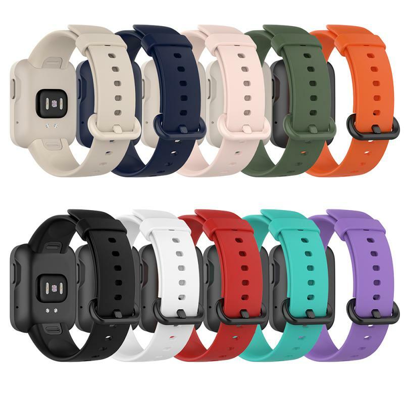 Mi Watch Lite用シリコン交換ストラップ,スマートウォッチ用スポーツブレスレット,頑丈,耐久性,1〜8個