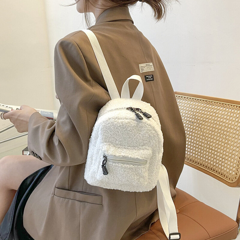 Mini mochila de viaje con iniciales personalizadas para mujer, bolso de hombro escolar pequeño, mochila Simple con bordado de chenilla para niñas