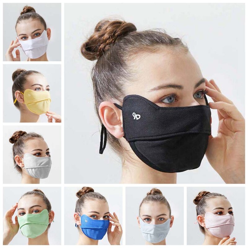 Anti-UV Face Cover Ice Silk Mask Soft Face Shield Adjustable Summer Face Cover UV Protection Silk Scarf Sunscreen Mask Outdoor