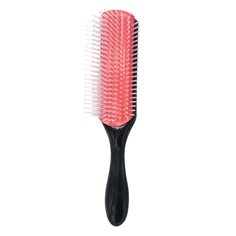 Escova cabelo desembaraçadora 9 linhas, escova cabelo desembaraçadora, massageador couro cabeludo, pente reto, e