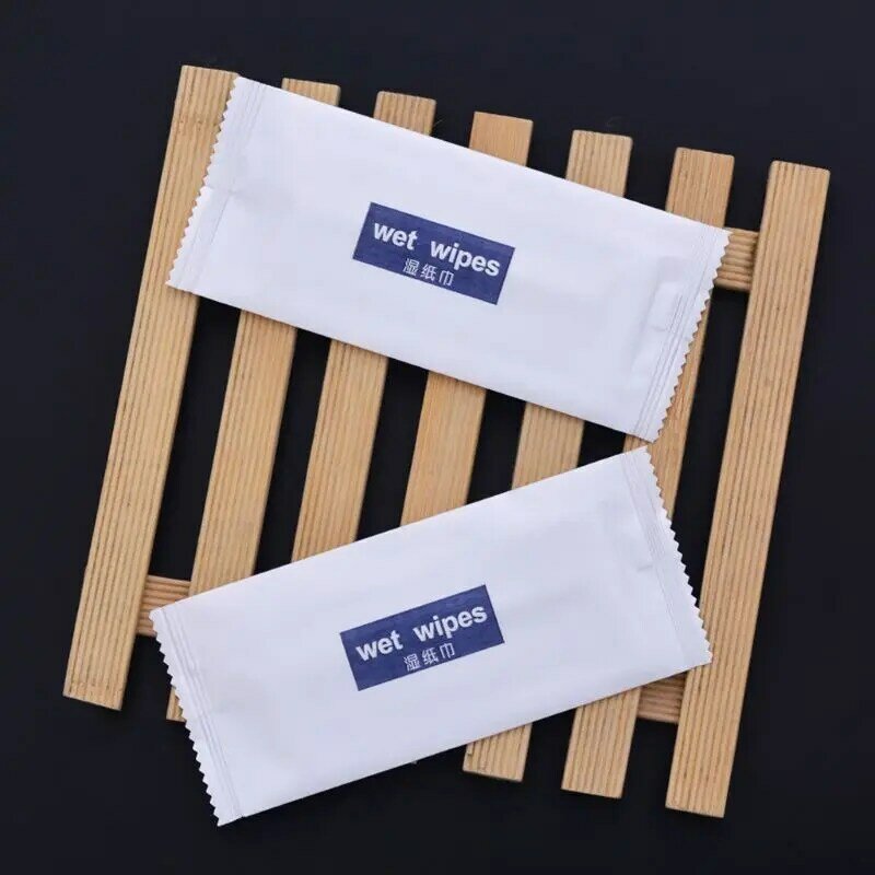 Y1UF 10Pcs Disposable Non-Woven Wet Wipes Tissue Individually Wrapped Portable Hand