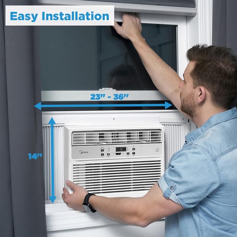 Ycool janela ar condicionado, desumidificador e ventilador, circular e desumidificar até 350 sq Ft filtro reutilizável, reutilizável