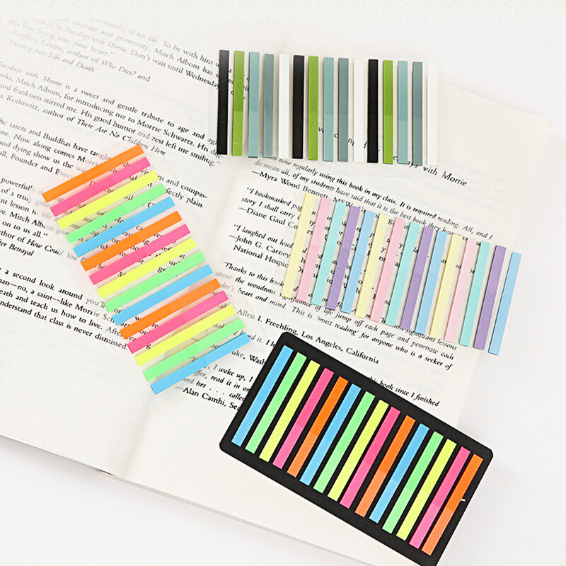 300 stücke Lesen Hilfe Highlight Aufkleber Transparent Fluoreszierende Index Tabs Flags Sticky Note Schreibwaren Schule Bürobedarf