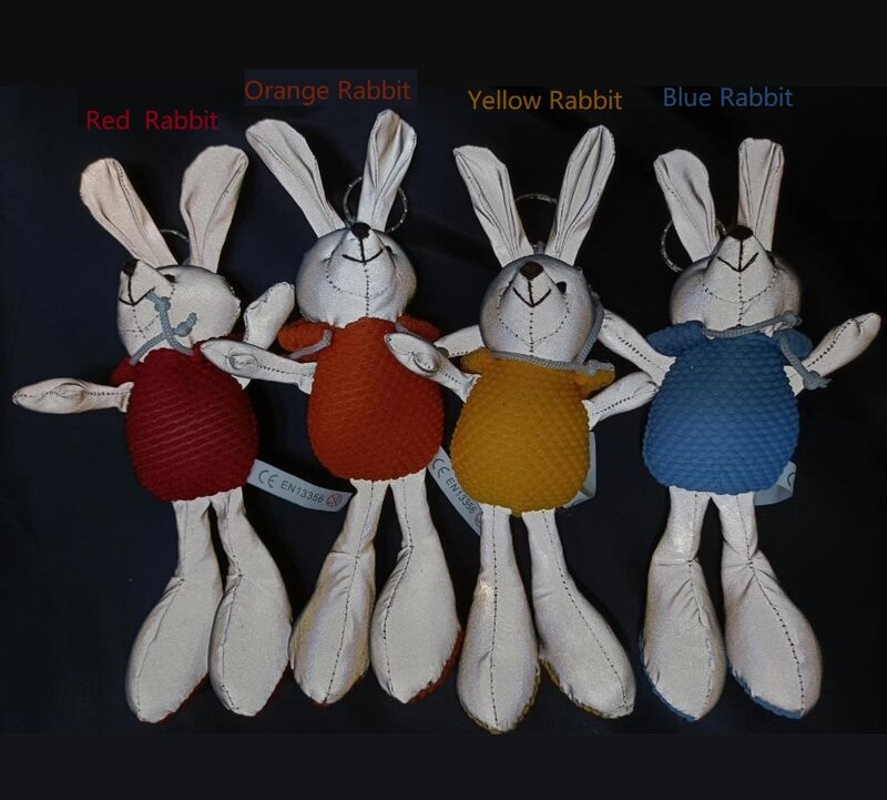 Mainan kelinci lucu kreatif gantungan kunci reflektif gantungan kunci kartun untuk tas