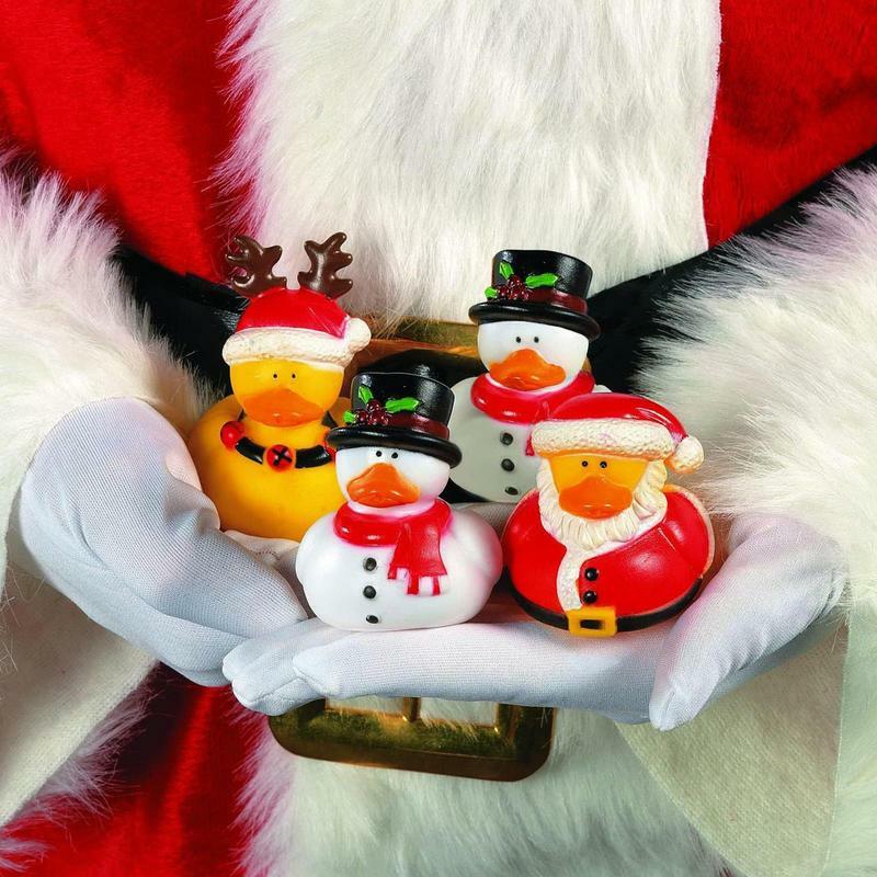 Pato de Navidad de 10 piezas para niños y niñas, juguete de baño, crea un estado de ánimo navideño, bonito, decoración de fiesta para el hogar