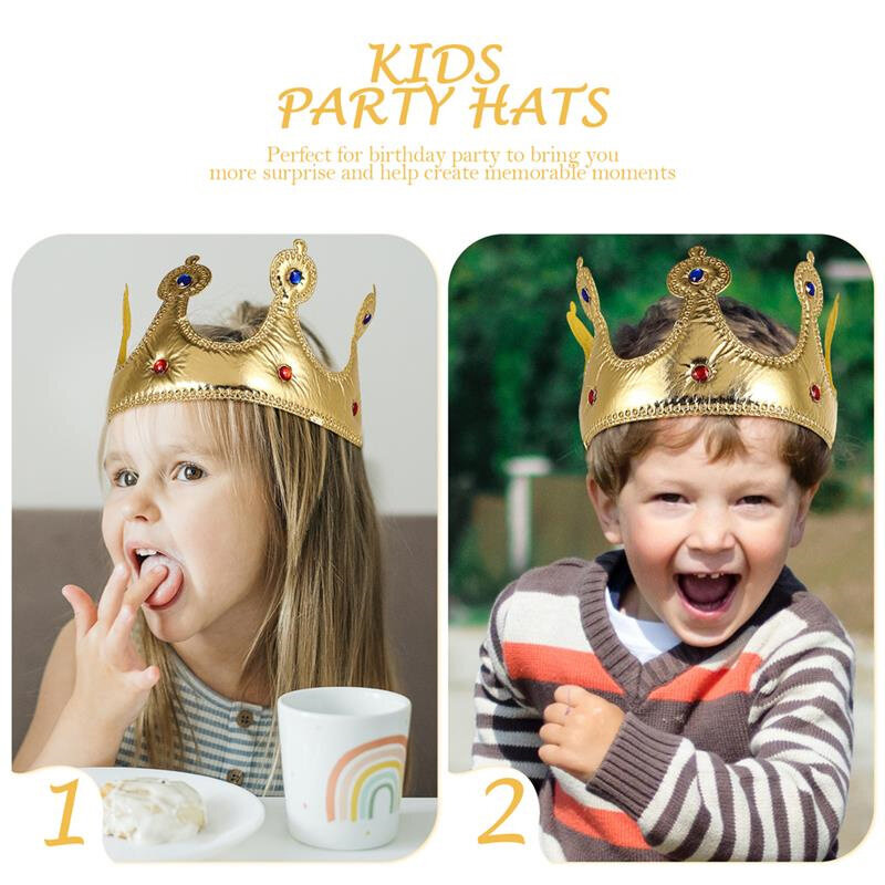 Pesta Tiara Kerajaan Ratu Pangeran Raja Putri Mahkota Topi Dekorasi Ulang Tahun Mainan untuk Anak Laki-laki Dewasa Anak-anak Perempuan Dekorasi Halloween