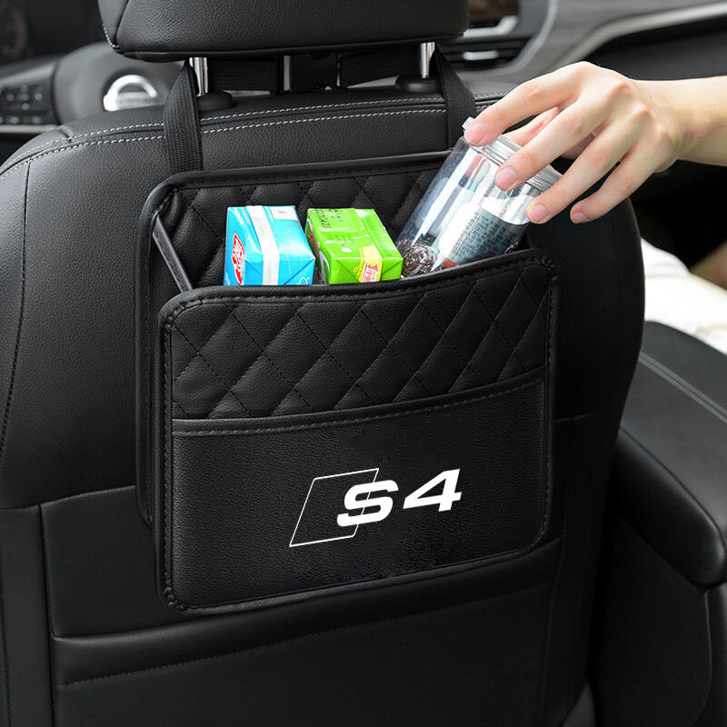 Bolsa de almacenamiento colgante para asiento trasero de coche, soporte para vasos de agua, accesorio portátil para Audi S4