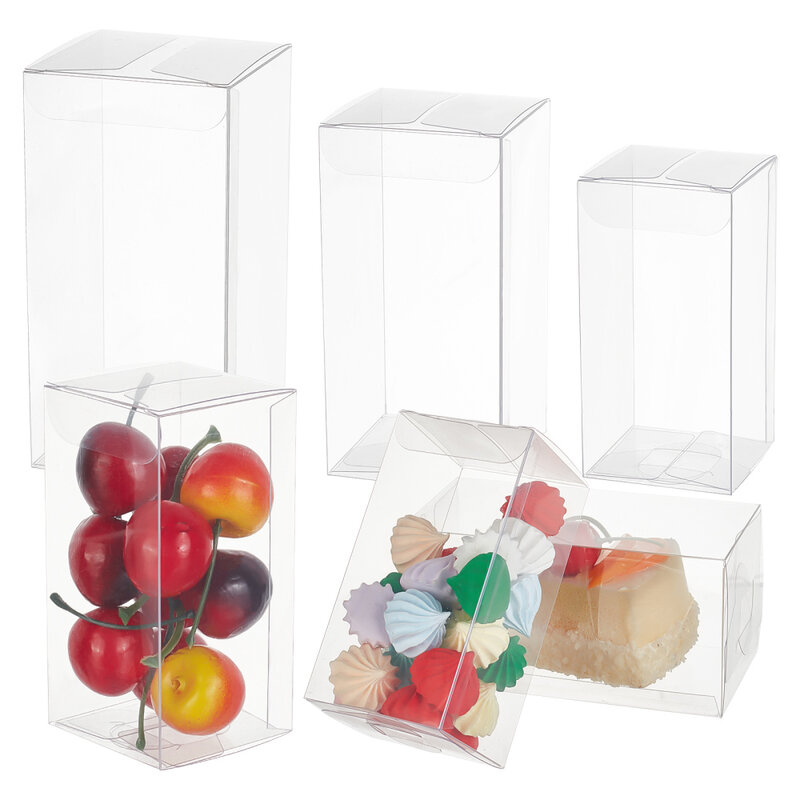 Boîte en plastique PVC transparente, 30 pièces, boîtes d'emballage de cadeaux pliables et imperméables pour fête de mariage, rangement de bonbons