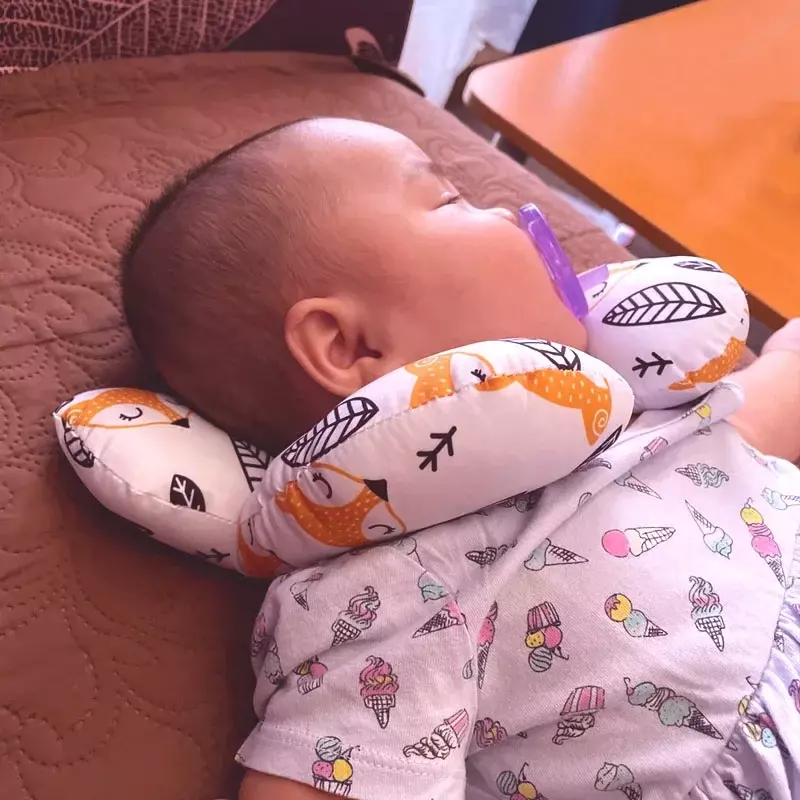 Bantal bayi baru lahir, pelindung bantal kursi mobil kepala penopang leher bentuk U anak-anak baru lahir bantal balita 0-3 tahun