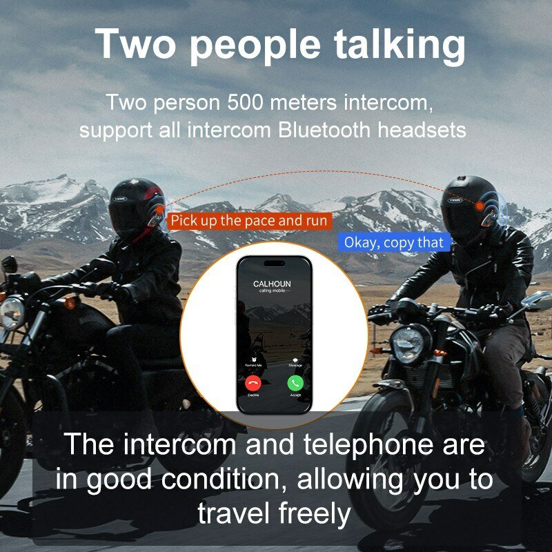 Intercomunicador para casco de motocicleta, interfono con Bluetooth V5.3, manos libres, reducción de ruido, impermeable, 1000M, Y80, 2X
