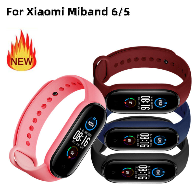 Gelang untuk Xiaomi Mi Band 6 5 Tali Jam Tangan Pintar Silikon Lembut Aksesoris Gelang TPU untuk Mi Band 6 5 Tali Pergelangan Olahraga