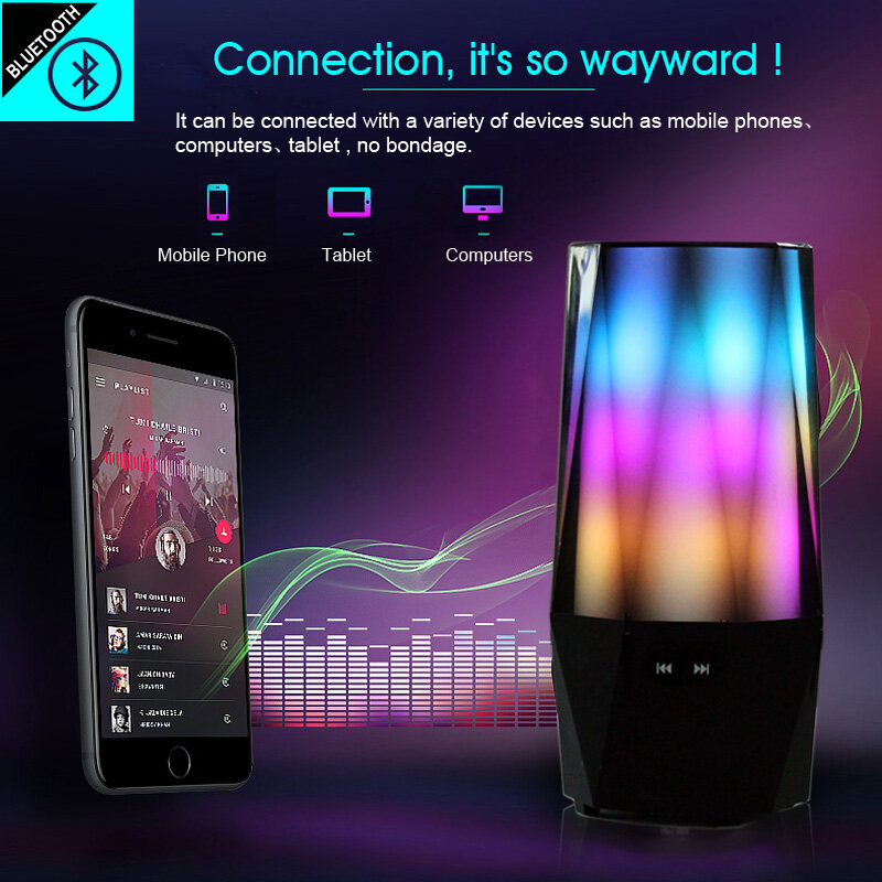 Wholesale  Portable Rechargeable Dream crystal Outdoor Portable Mini  Shape Colorful Wireless BT Speakers