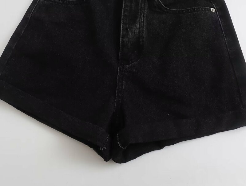 Emily & Di-pantalones cortos de mezclilla lavados para mujer, Bermudas de cintura alta, Estilo Vintage, a la moda, Verano