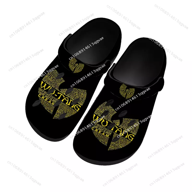 W-Wu C-Clan Home Clogs Custom Made Water Shoe Men Women Teenager T-Tang Sandals Garden Clog Breathable Beach Hole Slippers Black