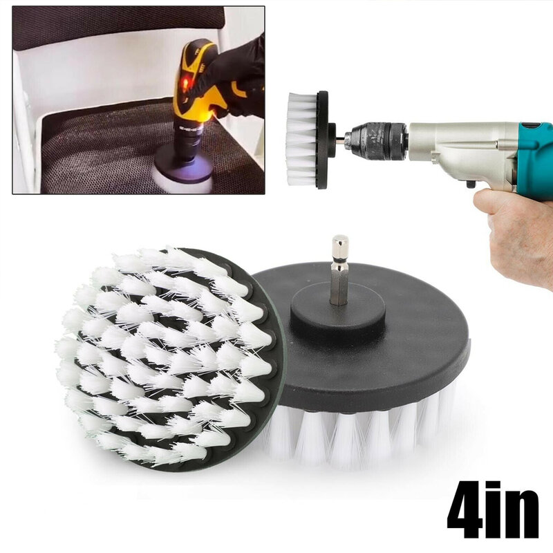 1Pc Drill Brush Head 4inch Soft Brushes Attachment For Carpet Leather Upholstery Cleaning Electric Brush Power Tools Accessories