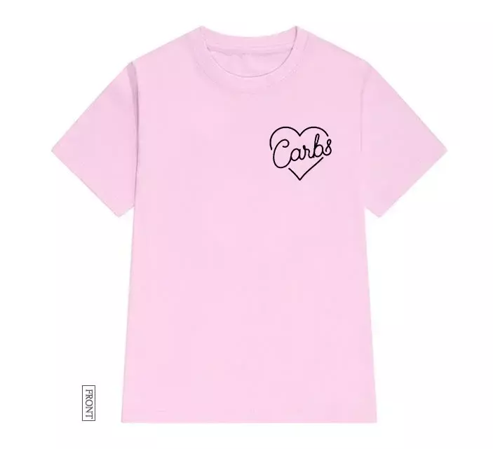 Kohlenhydrate Tasche Essen Liebhaber Frauen T-Shirt lässig Baumwolle Hipster lustige T-Shirt für Dame Yong Mädchen Top T-Shirt Y2k Top-Shirts für Frauen