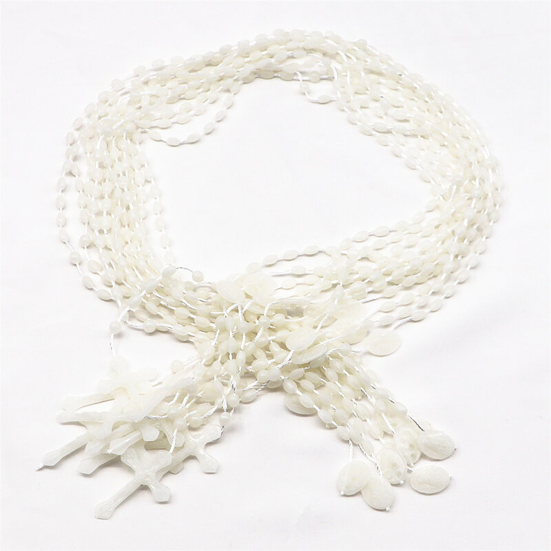 12 шт./упак. модные светящиеся белые пластиковые бусины для молитвенной молитвы, четки 7*5 мм, LKXL004
