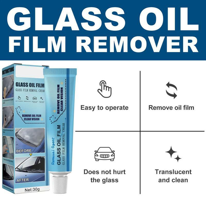 Film d'huile pour vitres de voiture, pâte remodelée, nettoyeur de vitres de pare-brise de voiture avec éponge et gril, film de verre