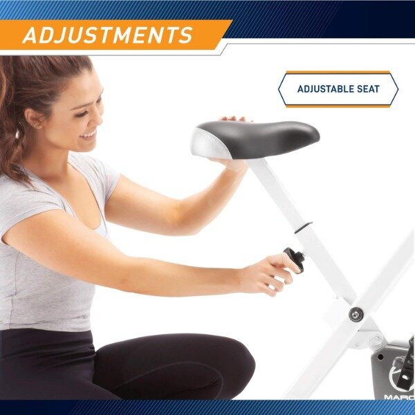 Marcy折りたたみ式垂直エクササイズ自転車調整可能な抵抗、カーディオトレーニング、筋力トレーニング
