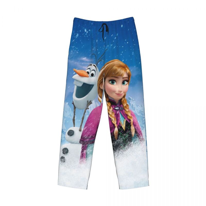 Custom Print Men Animation Cartoon TV Movie Frozen Pajama Pants Sleepwear Sleep Lounge Bottoms with Pockets
