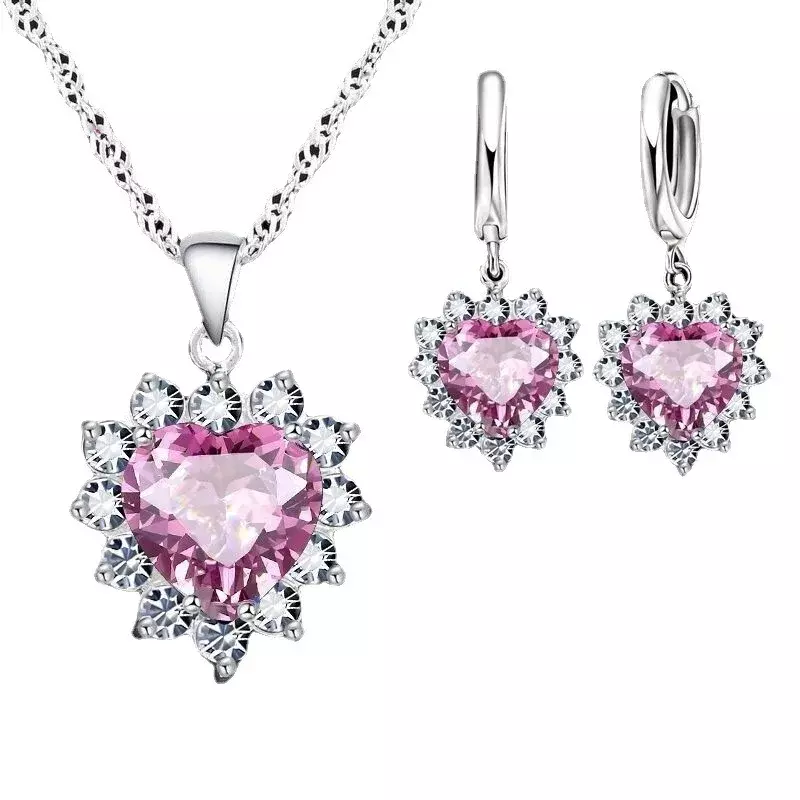 Изысканное ожерелье в форме сердца, серьги, женское очаровательное ювелирное изделие, модный набор аксессуаров для невесты, романтические подарки