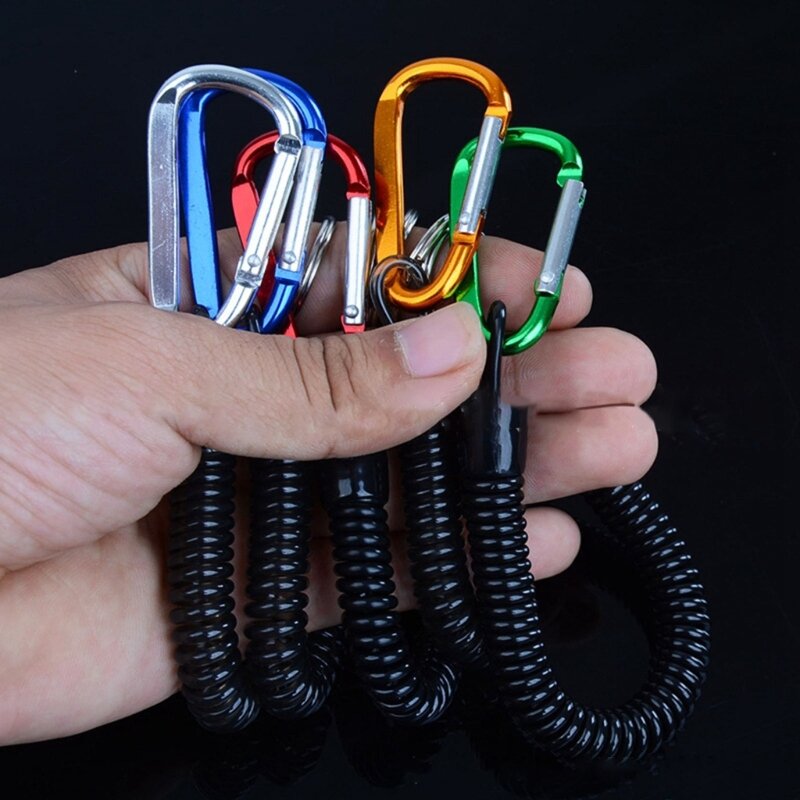 Przenośne elastyczne smycze wędkarskie Karabinek kempingowy Zabezpieczający przed zgubieniem brelok do telefonu