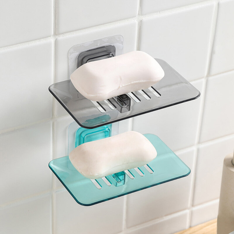 Caja de jabón de ducha para baño, bandeja de almacenamiento de platos, soporte de pared, organizador de contenedor de limpieza del hogar, 1 unidad