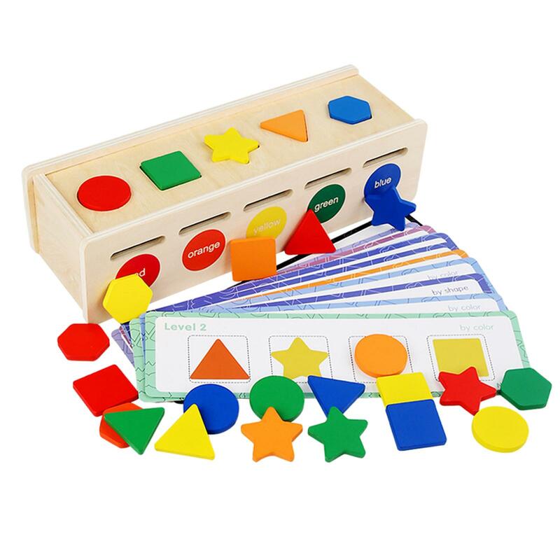 Caixa de classificação de cor de madeira para crianças, quebra-cabeças, brinquedos montessorianos, caixa correspondente para crianças, meninos, meninas, presentes de aniversário