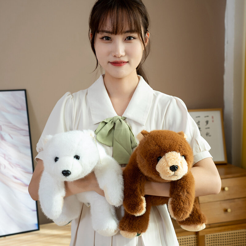 Kawaii Brown Bear Plushie Toy Soft Pillow Animal Polar Cloth Doll Stuffed Fluffy Room Decoration Birthday Gift