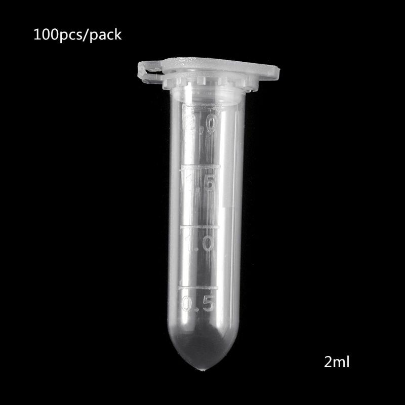2ml Centrifuge Tubes Lab Vials Test Container Cap for School Labs 100Pcs Dropship