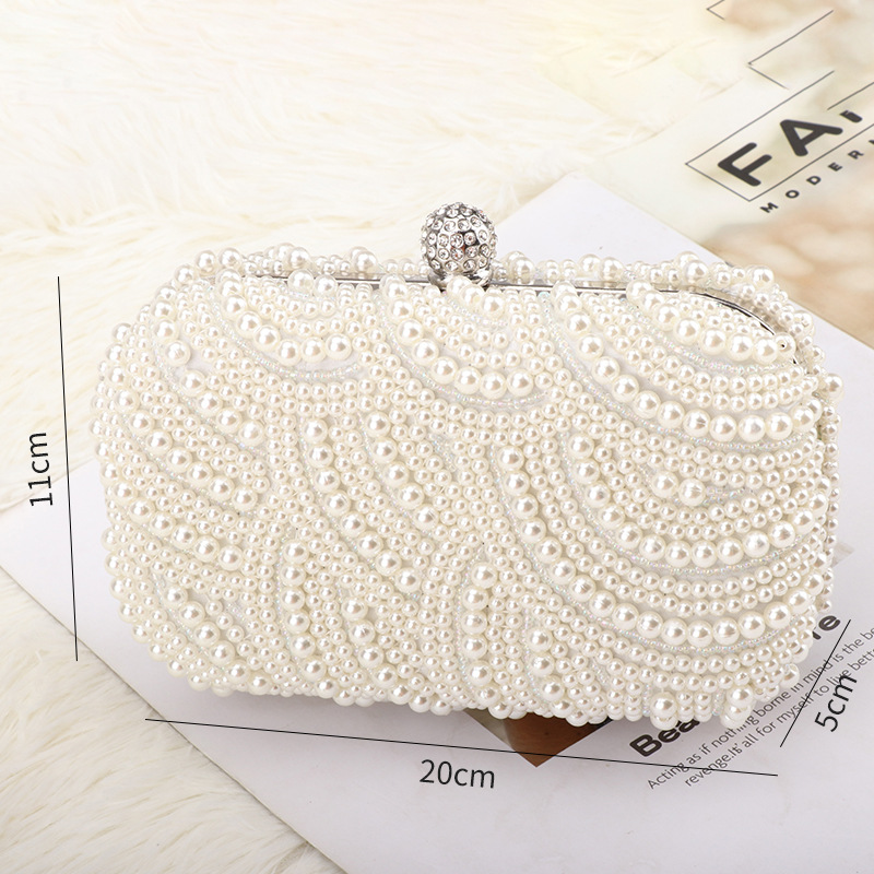 Bolsa de mão coral frisada de luxo para mulheres, embreagem retrô elegante, bolsa pérola festa noite, bolsa quadrada glitter, moda