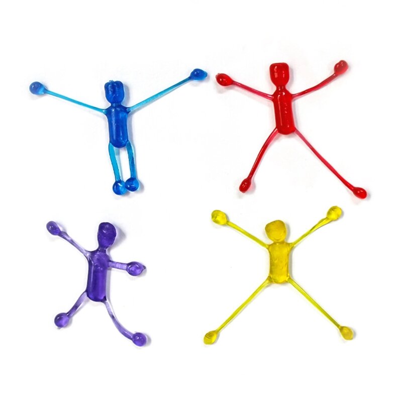 Sticky Little Man Spoof Toy Hand Stretchy Stick Wall Toy bambini Indoor lancio scherzo giocattolo sollievo dall'ansia agitarsi per l'autismo