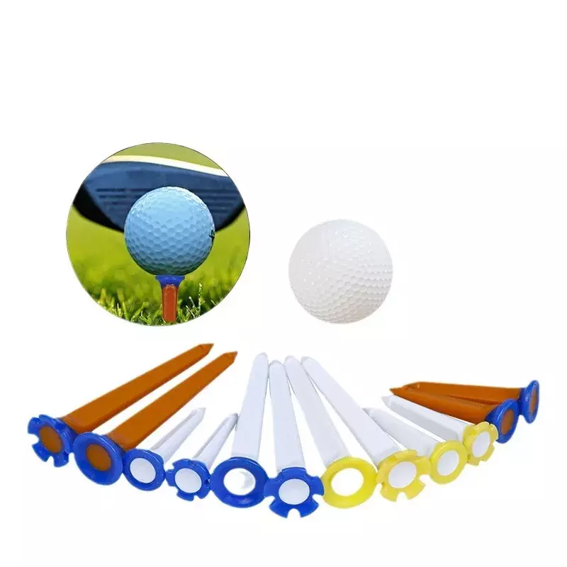 10 buah kancing bola Golf plastik lunak pemegang bola Golf aksesoris Golf tee dukungan untuk latihan pegolf alat bantu tipe acak