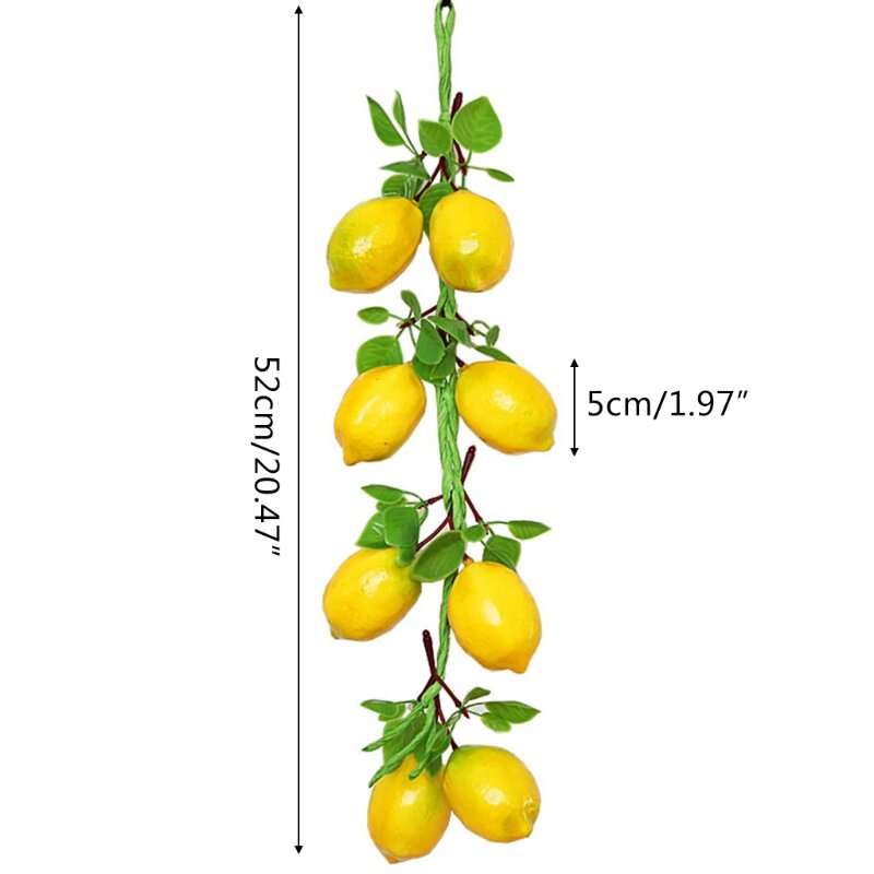 Cadena limón fruta artificial simulación para decoración restaurante, hotel, hogar y jardín