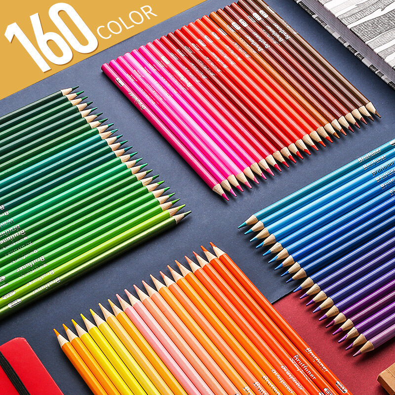 Brutfuner 48/72/120/160/180/260 colori matite colorate in legno professionali Set di matite per schizzi a olio per materiale artistico per il disegno scolastico