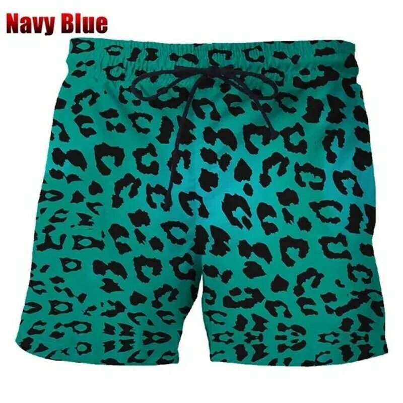 Шорты мужские/женские с леопардовым принтом, классические цветные пляжные короткие штаны, купальные трусы для Гавайского Пляжа, летние крутые ледяные шорты